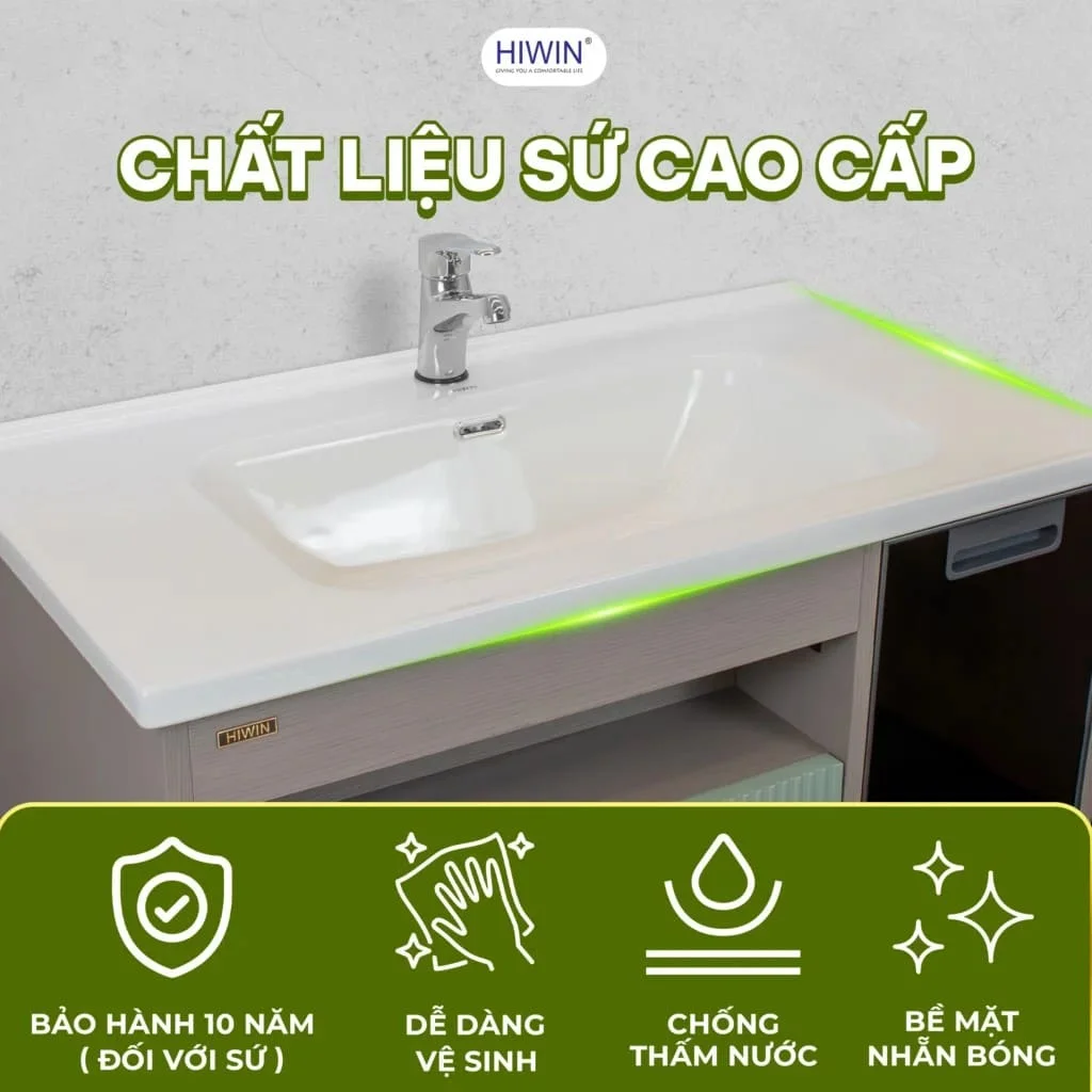 Bộ tủ chậu Lavabo Plywood treo tường hiện đại Hiwin YS-2633