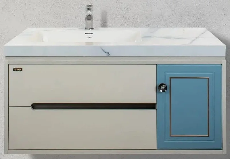 Bộ tủ chậu lavabo cao cấp màu xanh lam khói Hiwin YS-004