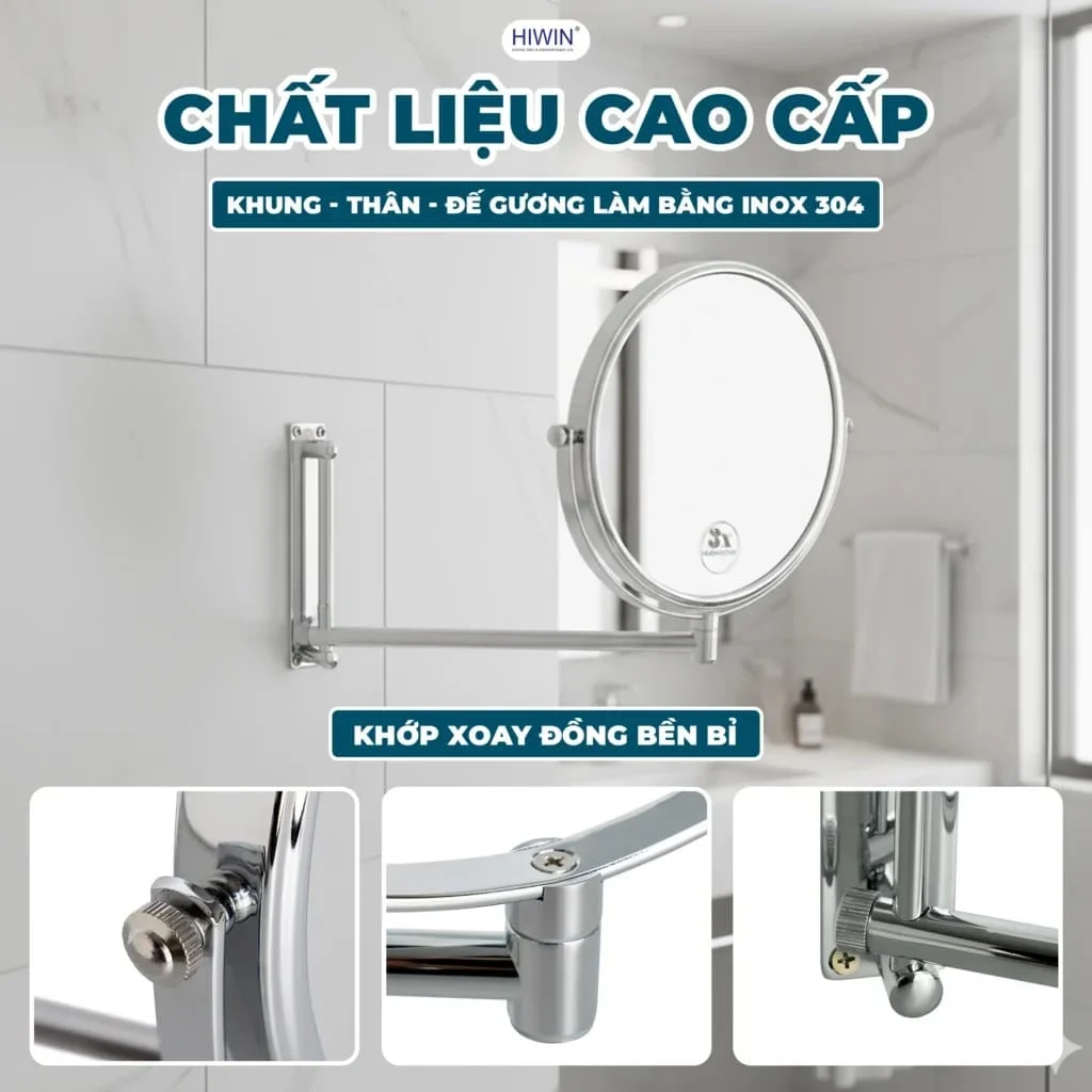 Gương cạo râu gương trang điểm hai mặt Hiwin J-622
