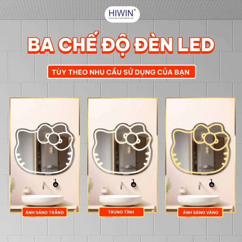 Gương thông minh hình Hello Kitty Hiwin M-KT8090LD-H