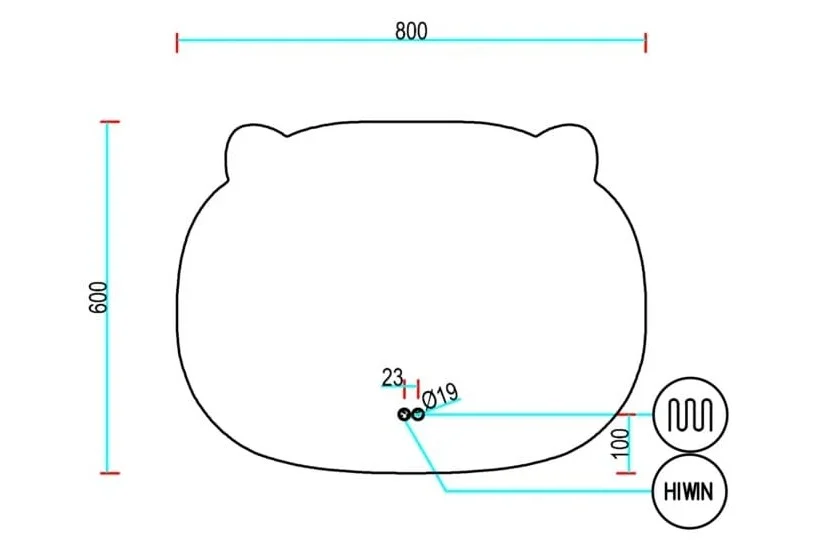 Gương thông minh hình gấu dễ thương Hiwin M-BR8060LD-H