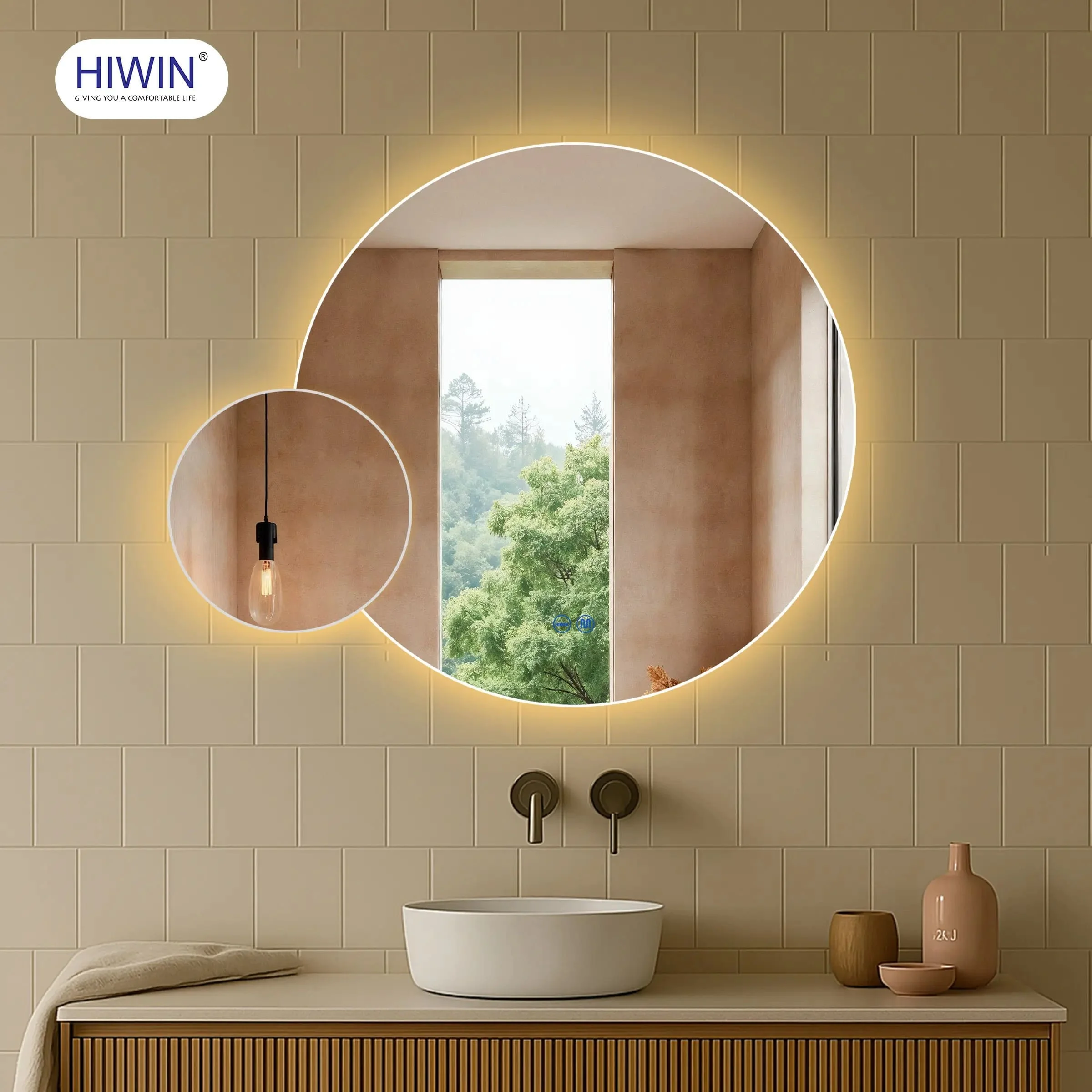Gương cạo râu gương trang điểm hai mặt phóng đại 3X Hiwin J-0158