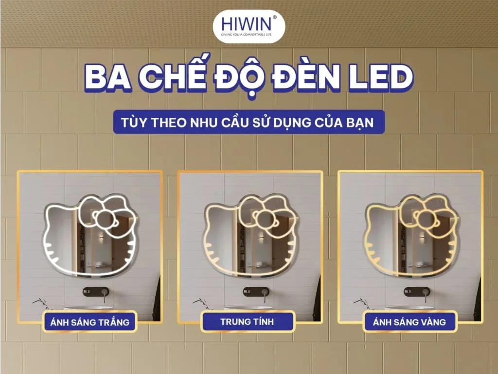 Gương thông minh hình Hello Kitty Hiwin M-KT8090LD-H