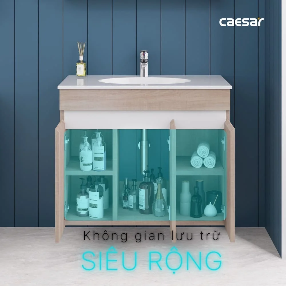 Tủ Lavabo Phòng Tắm Caesar EH15028DDLV (Không gồm lavabo và vòi)