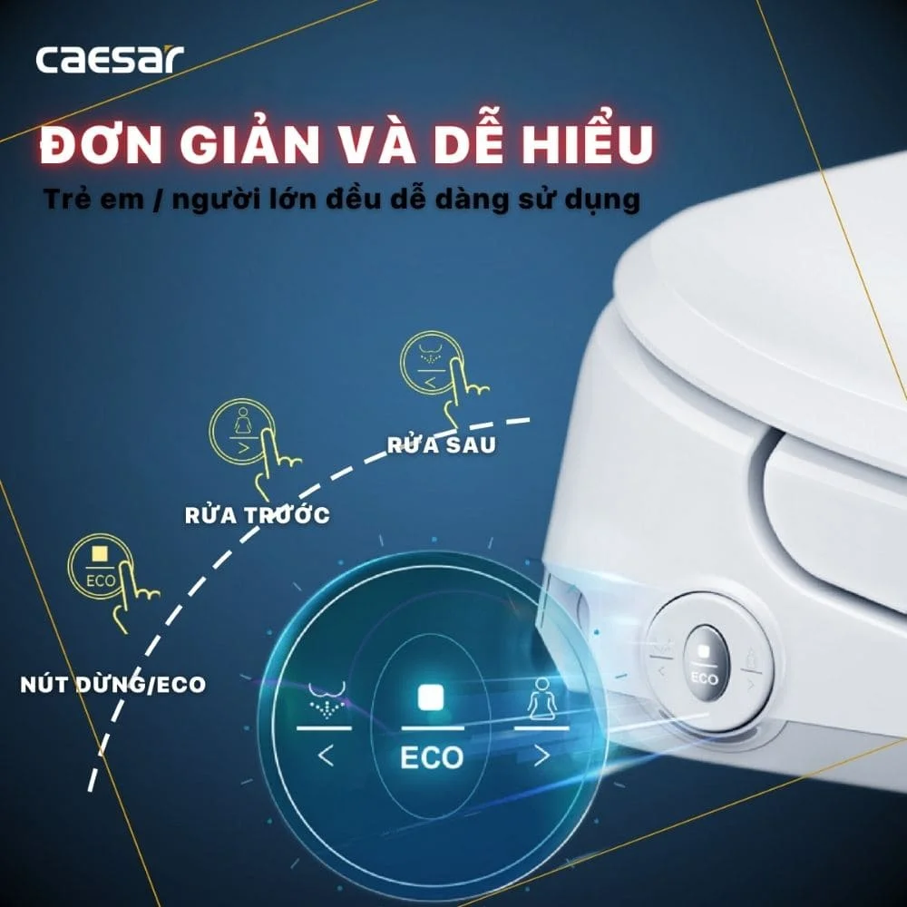 Bồn cầu 2 khối nắp thông minh Caesar CD1342/TAF400H