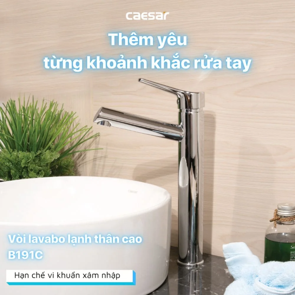 Vòi Lavabo Lạnh 1 Chân Caesar B191C