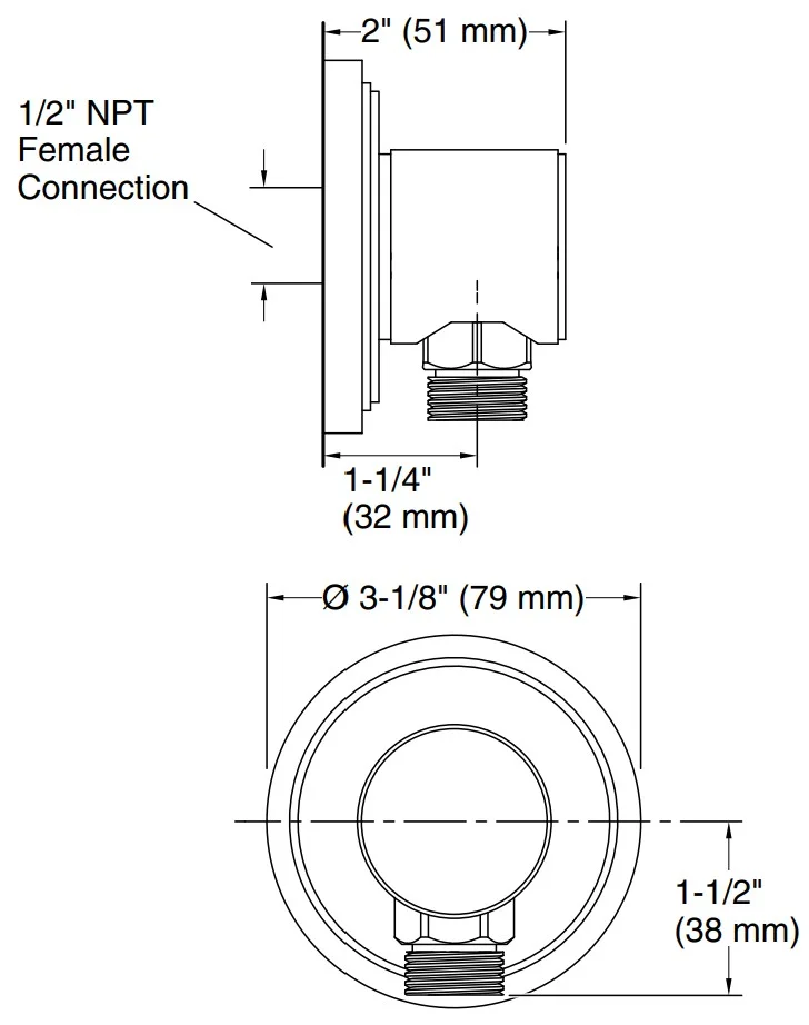 Bản vẽ cút nối Kallista P21486-00-CP