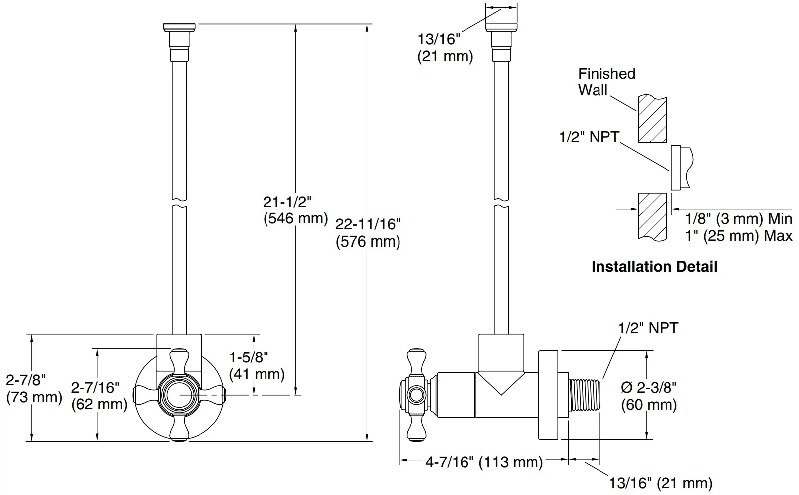 Bản vẽ bộ van Kallista P21643