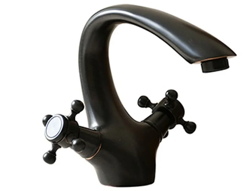 Vòi lavabo nóng lạnh màu đen Kanly GCV05B