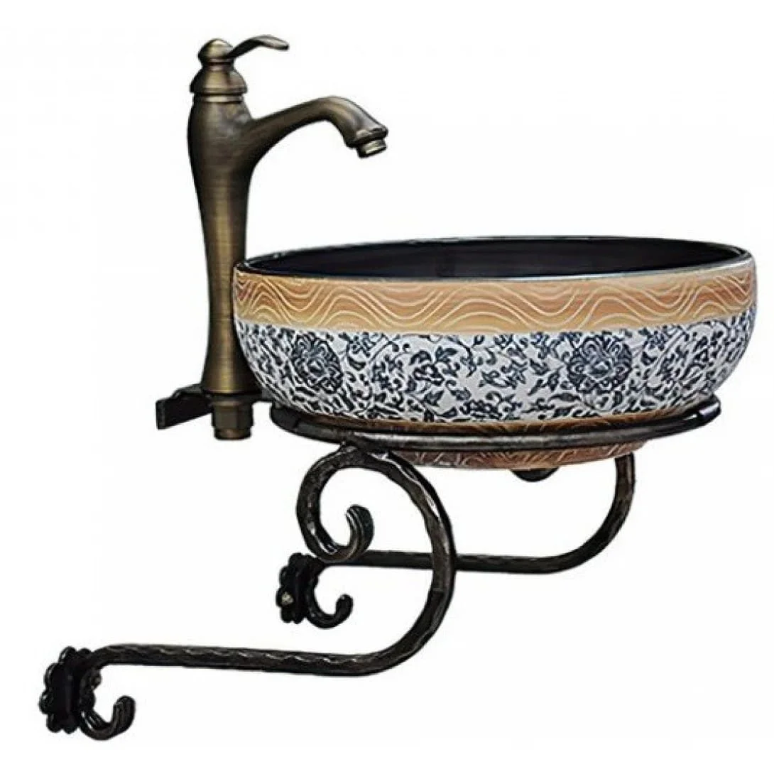 khung sắt đặt chậu lavabo treo tường Kanly FW01
