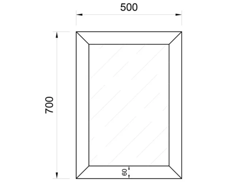 Bản vẽ kỹ thuật gương soi khung bằng gỗ treo tường Kanly GG9101