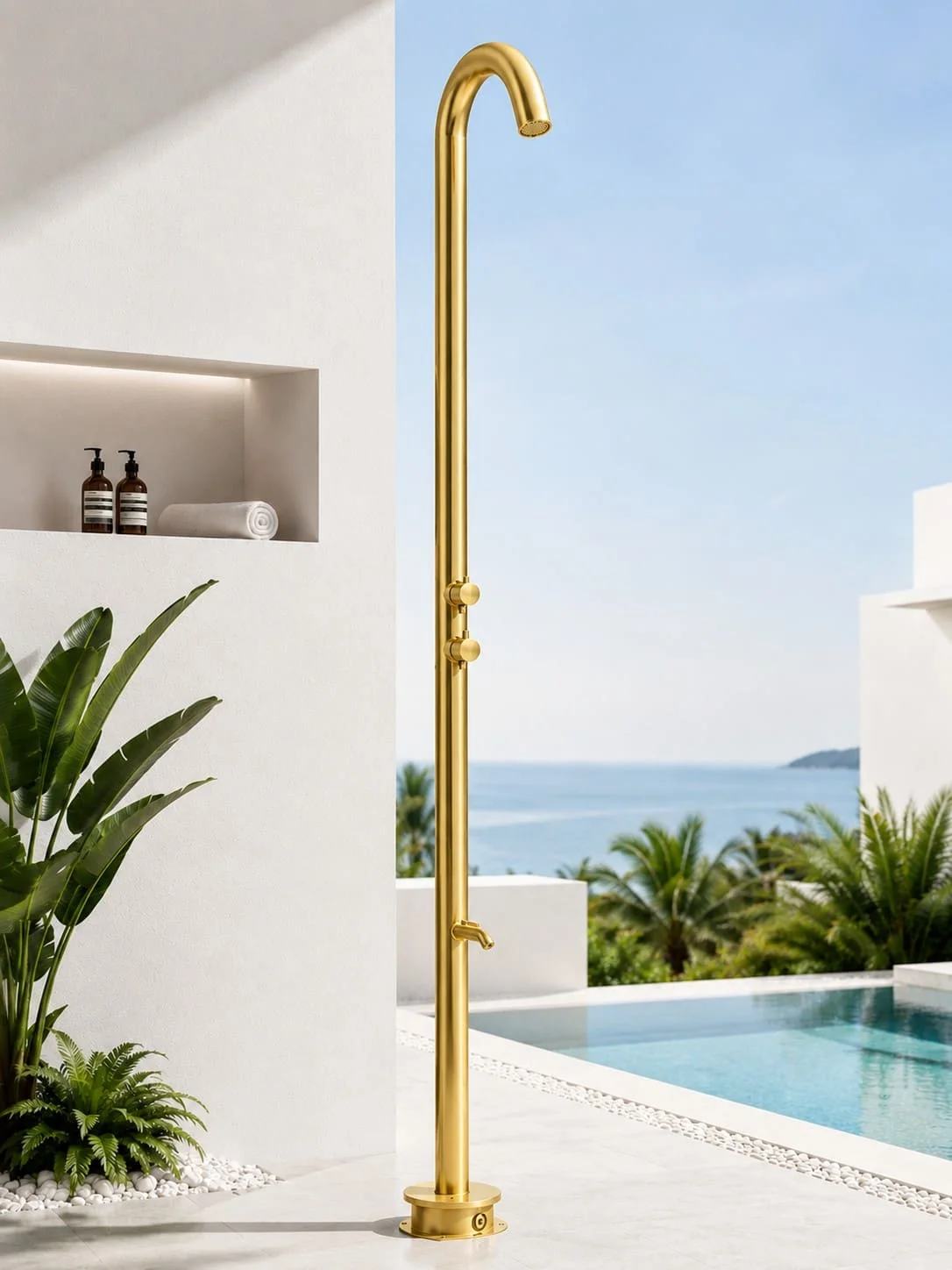 Sen cây tắm đứng đặt sàn ngoài trời màu đen nhám Kanly KLS9015FB