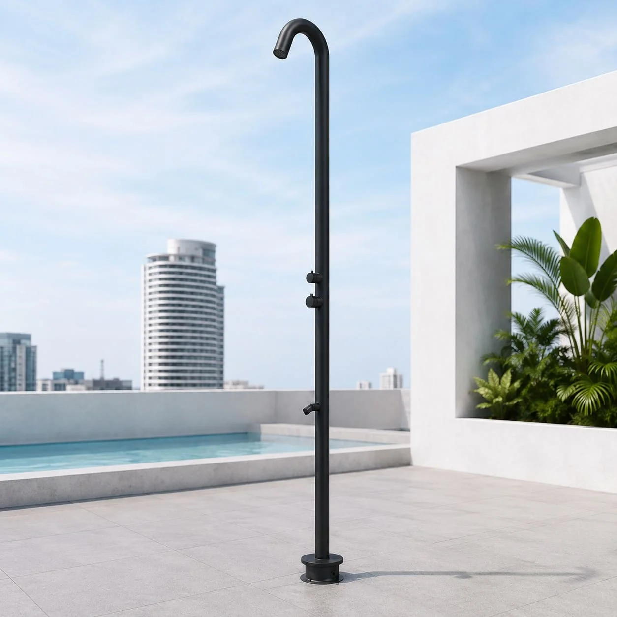 Sen cây tắm đứng đặt sàn ngoài trời màu đen nhám Kanly KLS9015FB 