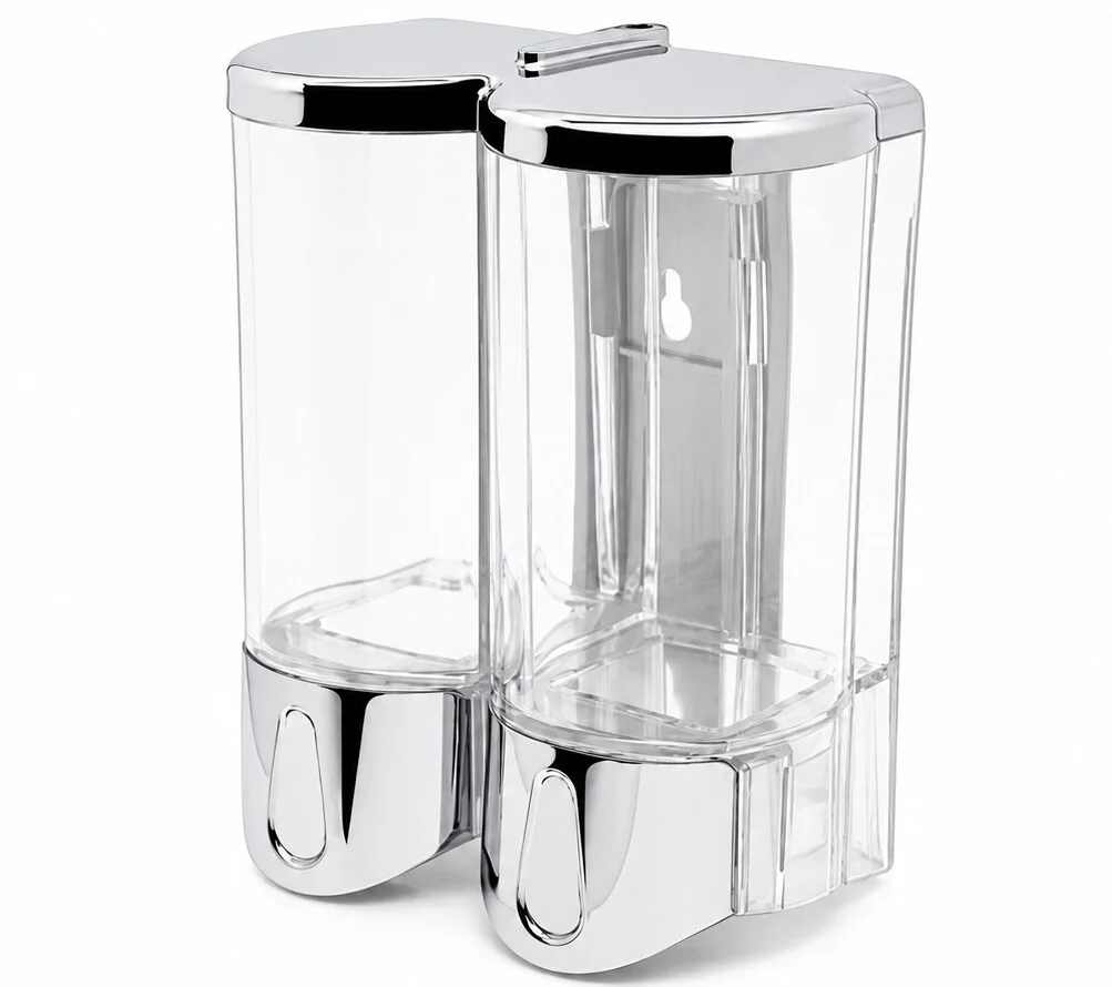 Hộp nhấn xà phòng đôi 500mlx2 ATMOR DH-SBD-102W (DHSBD102W)