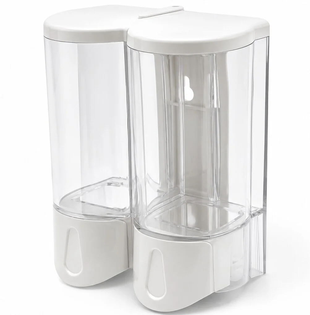 Hộp nhấn xà phòng đôi 500mlx2 ATMOR DH-SBD-102W (DHSBD102W)