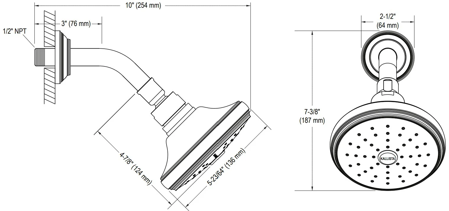 Bản vẽ bát sen 1 chức năng Kallista P23471