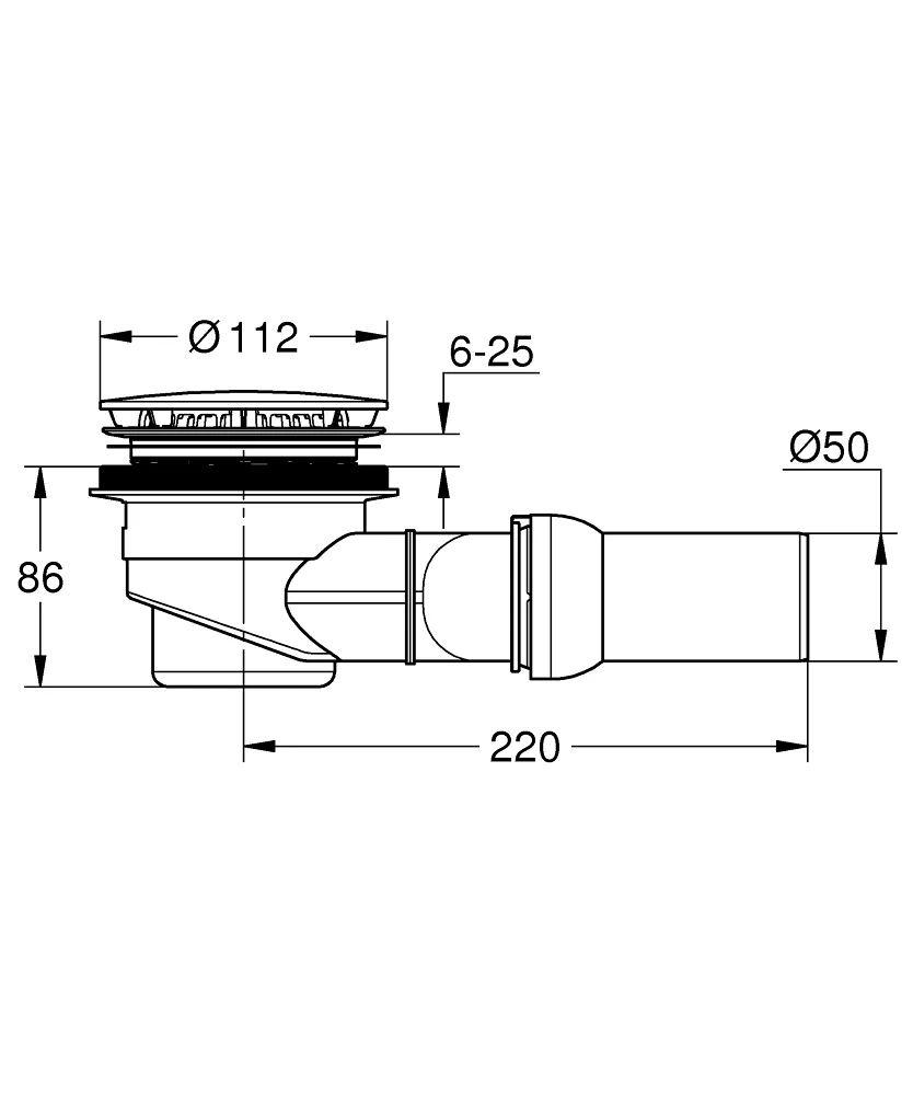 Bản vẽ xi phông bồn tắm Grohe