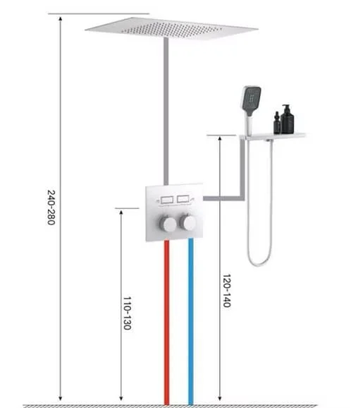 Bản vẽ kỹ thuật sen cây đứng nóng lạnh Clara CF-49355NE
