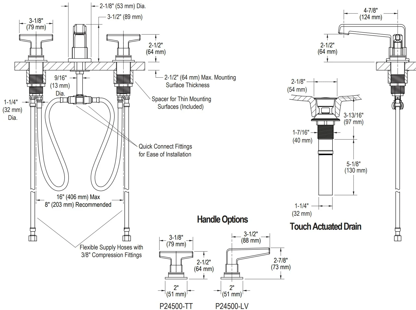 Vòi chậu rửa mặt nóng lạnh Kallista P24500