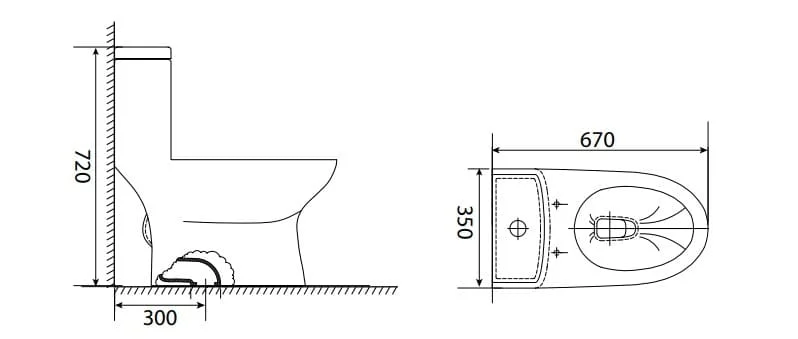 Bản vẽ kỹ thuật Bồn Cầu Một Khối Nắp Êm Selta BLK 169