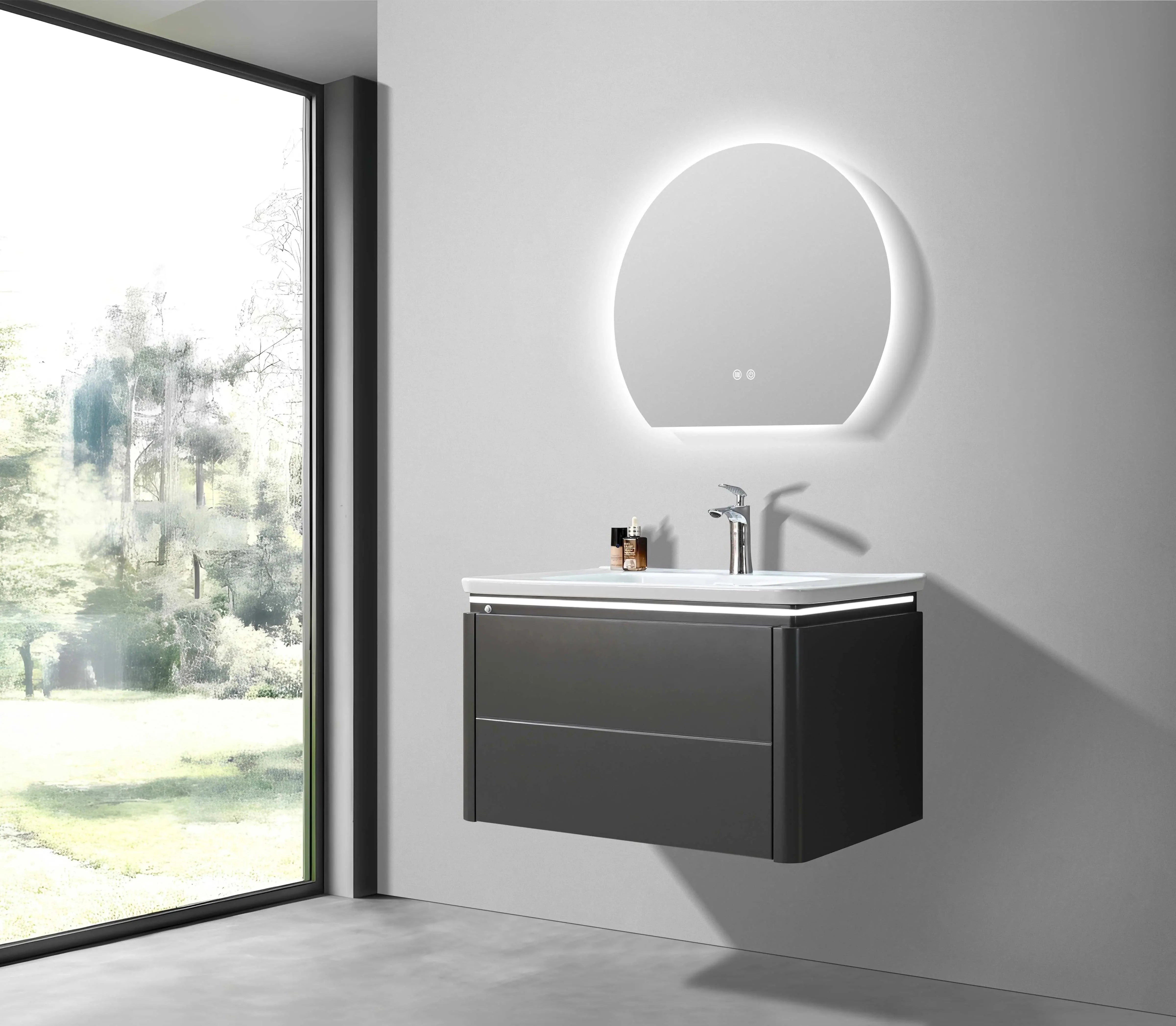 Bộ tủ phòng tắm nhựa PVC cao cấp đèn cảm ứng SELTA SP-1024 