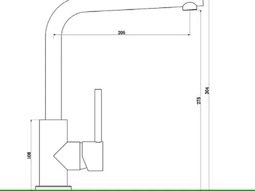 Bản vẽ kỹ thuật vòi chậu rửa bát nóng lạnh Clara CF-73354G