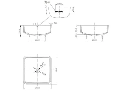 Chậu rửa mặt đặt bàn cao cấp BRAVAT X22101Y