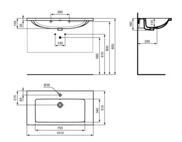 Chậu rửa bàng đá Ideal Standard T460301