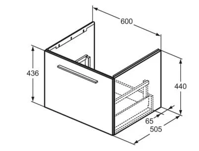 Bản vẽ kỹ thuật tủ Lavabo màu trắng Ideal Standard T5278