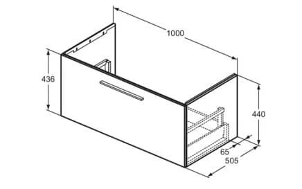 Bản vẽ kỹ thuật tủ Lavabo màu trắng Ideal Standard T5278
