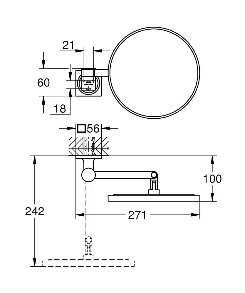 Bản vẽ gương nhà tắm Đức Grohe 40967001