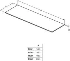 Bản vẽ kỹ thuật bộ chân tủ chậu mạ crôm Ideal Standard T5401AA