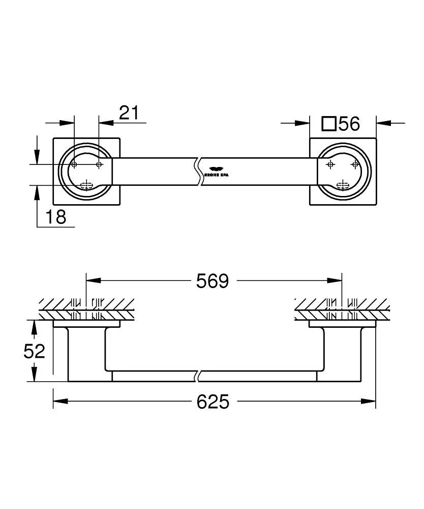 Bản vẽ thanh vắt khăn nhà tắm Đức Grohe 40341DL1