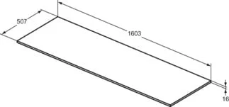 Bản vẽ kỹ thuật Mặt bàn gỗ màu be cát Ideal Standard T5285NF