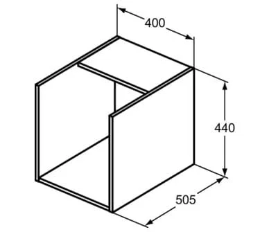 Bản vẽ kỹ thuật kệ để đồ 2 tầng màu vàng Ecobath EC4068-2BG