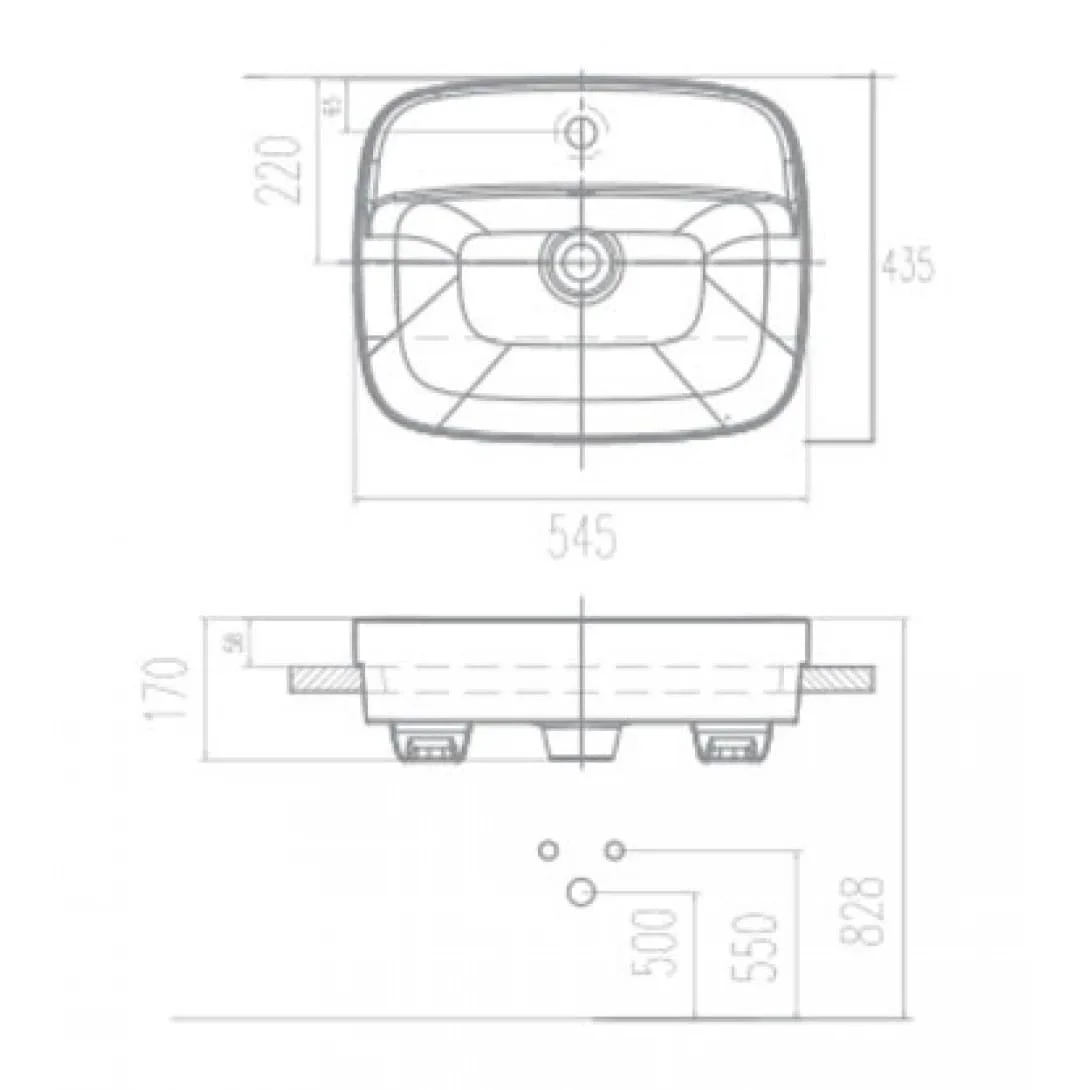 Bản vẽ Chậu rửa treo tường chân lửng American Standard VF-0947/VF-0741