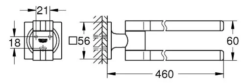 Bản vẽ thanh vắt khăn nhà tắm Đức Grohe 40342A01