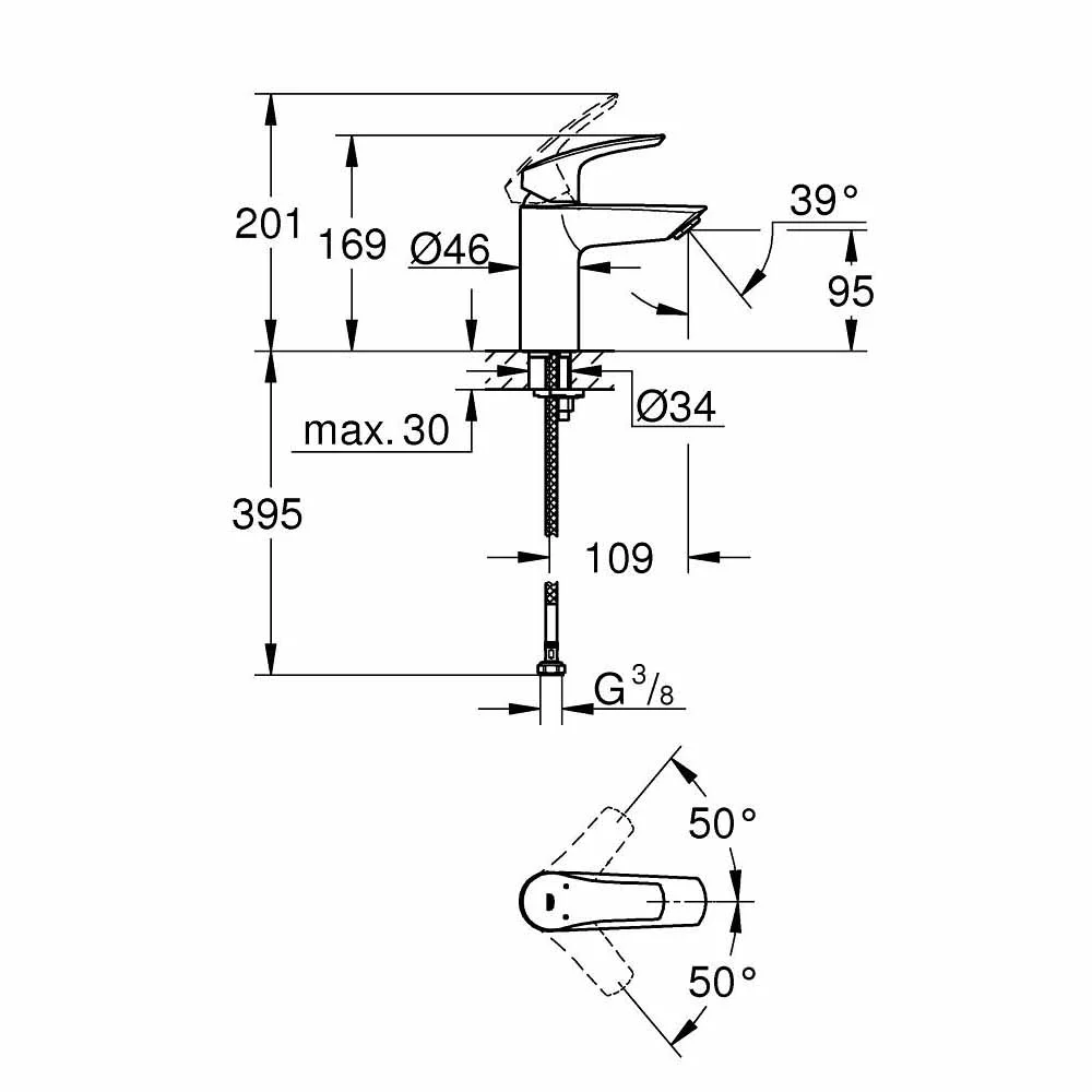 Bản vẽ vòi rửa tay Đức Grohe 324672433