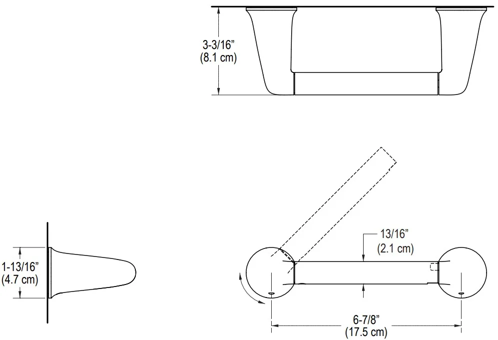 Bản vẽ giá treo giấy Kallista P33208