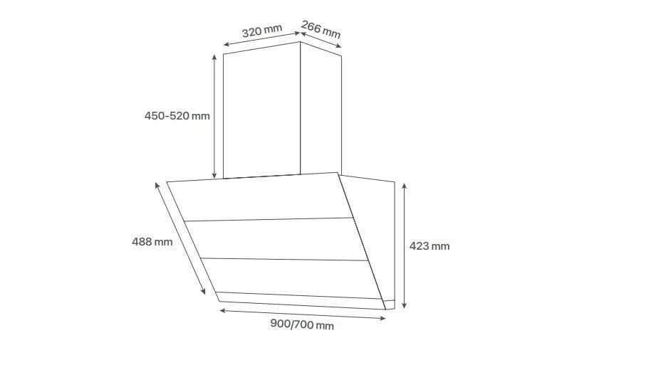 Bản vẽ kỹ thuật máy hút mùi độc lập Canzy CZ IDC ISLAND