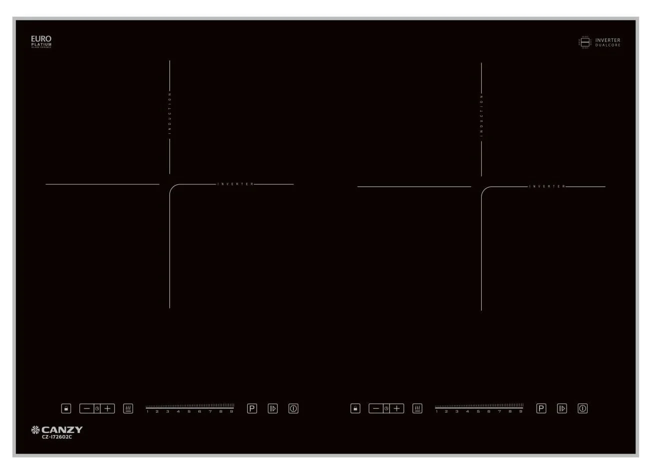 Bếp Điện Từ 2 Vùng Nấu Canzy CZ I72602C