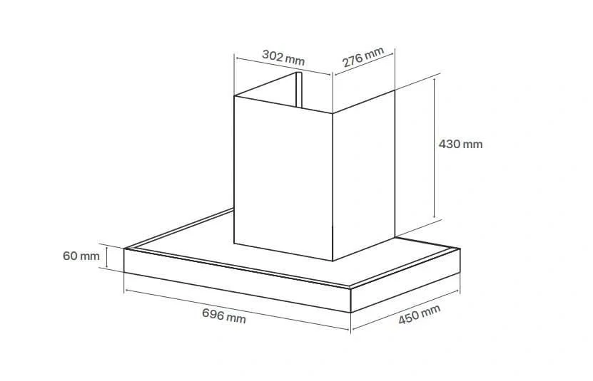 Bản vẽ kỹ thuật máy hút mùi chữ T Canzy CZ H829CT