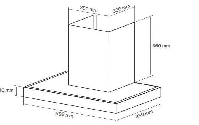 Bản vẽ kỹ thuật máy hút mùi chữ T Canzy CZ H829CT