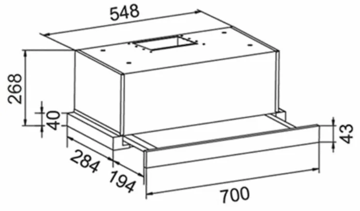 Bản vẽ kỹ thuật máy hút mùi âm tủ Canzy CZ H175AT