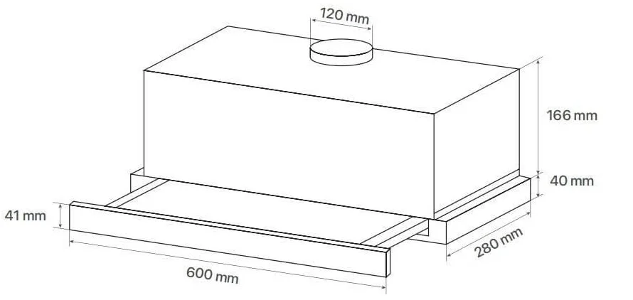 Bản vẽ kỹ thuật Máy hút mùi âm tủ Canzy CZ H170ATC