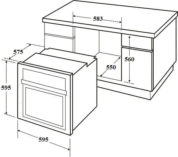 Bản vẽ kỹ thuật lò nướng âm tủ Canzy CZ L10073