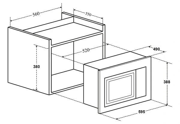 Bản vẽ kỹ thuật lò nướng âm tủ Canzy CZ L10073