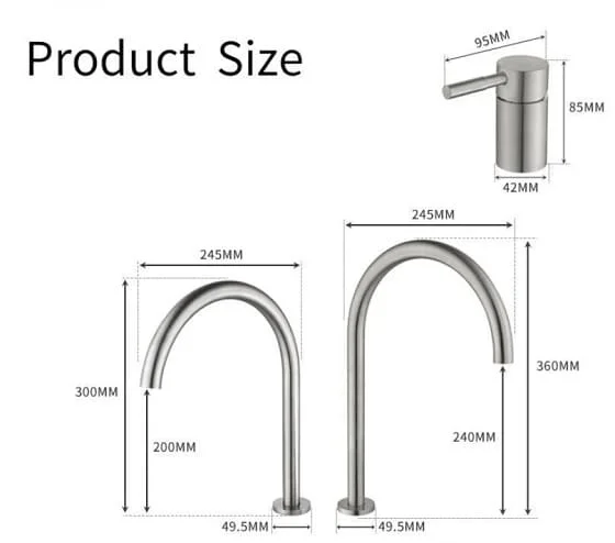 Vòi Chậu Lavabo Màu Đen 2 Lỗ Miken MKV-30003-B