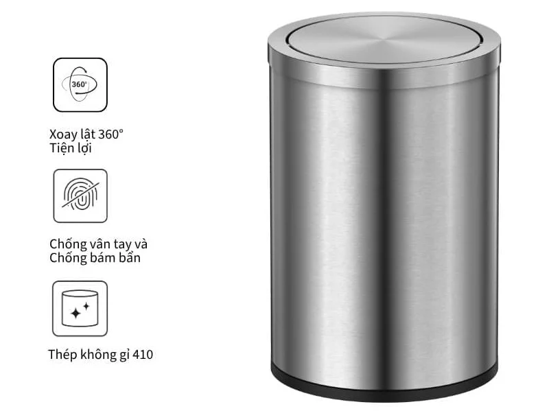 Thùng rác inox 8 lít ATMOR 8074