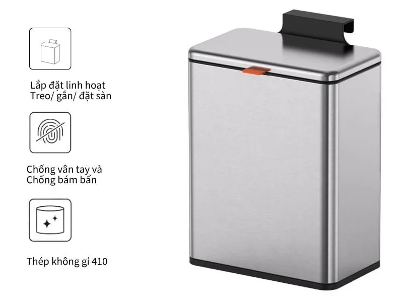 Thùng rác inox 8 lít ATMOR 8074